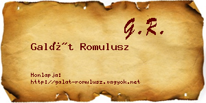 Galát Romulusz névjegykártya